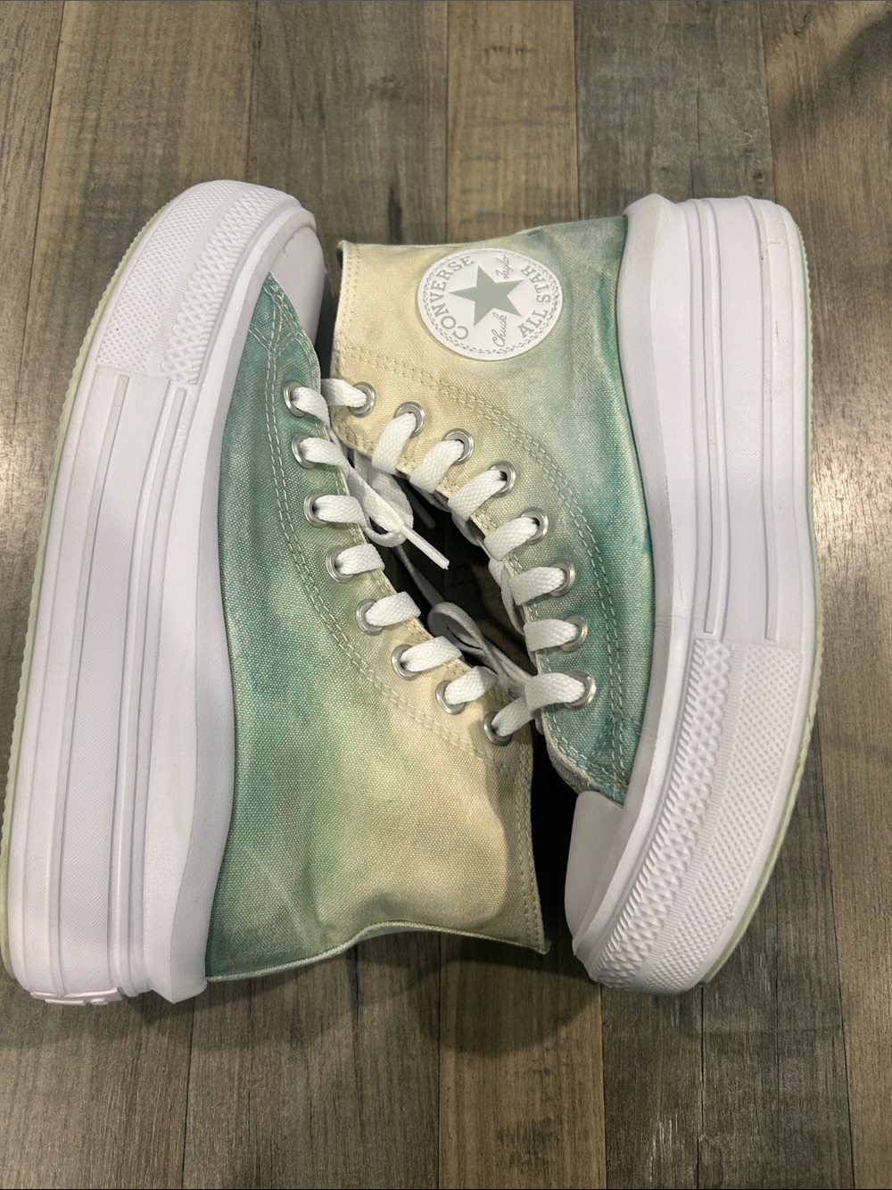 Converse High-Top Platform Sneakers - Green Fade - Picture 6 of 12